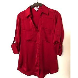 Red Satin Blouse